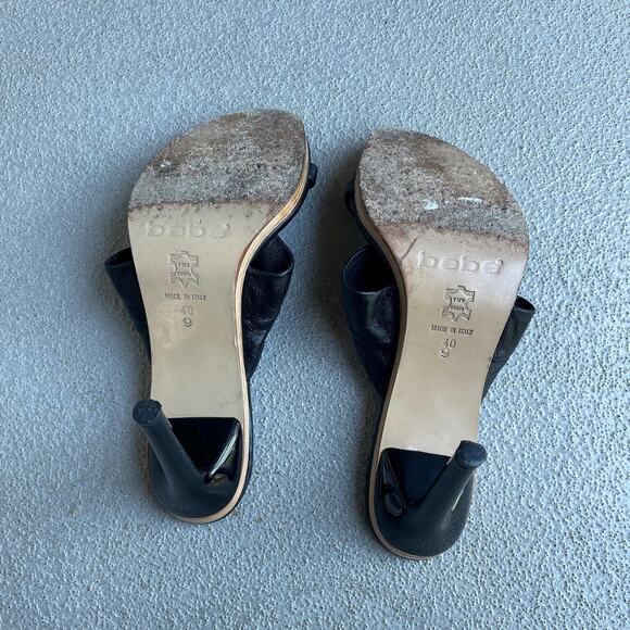 y2k vintage 00's bebe black leather heel made in Italy | Size US 9 - Picture 7 of 7